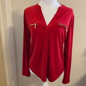 Red Inc. Top with Gold Zippers